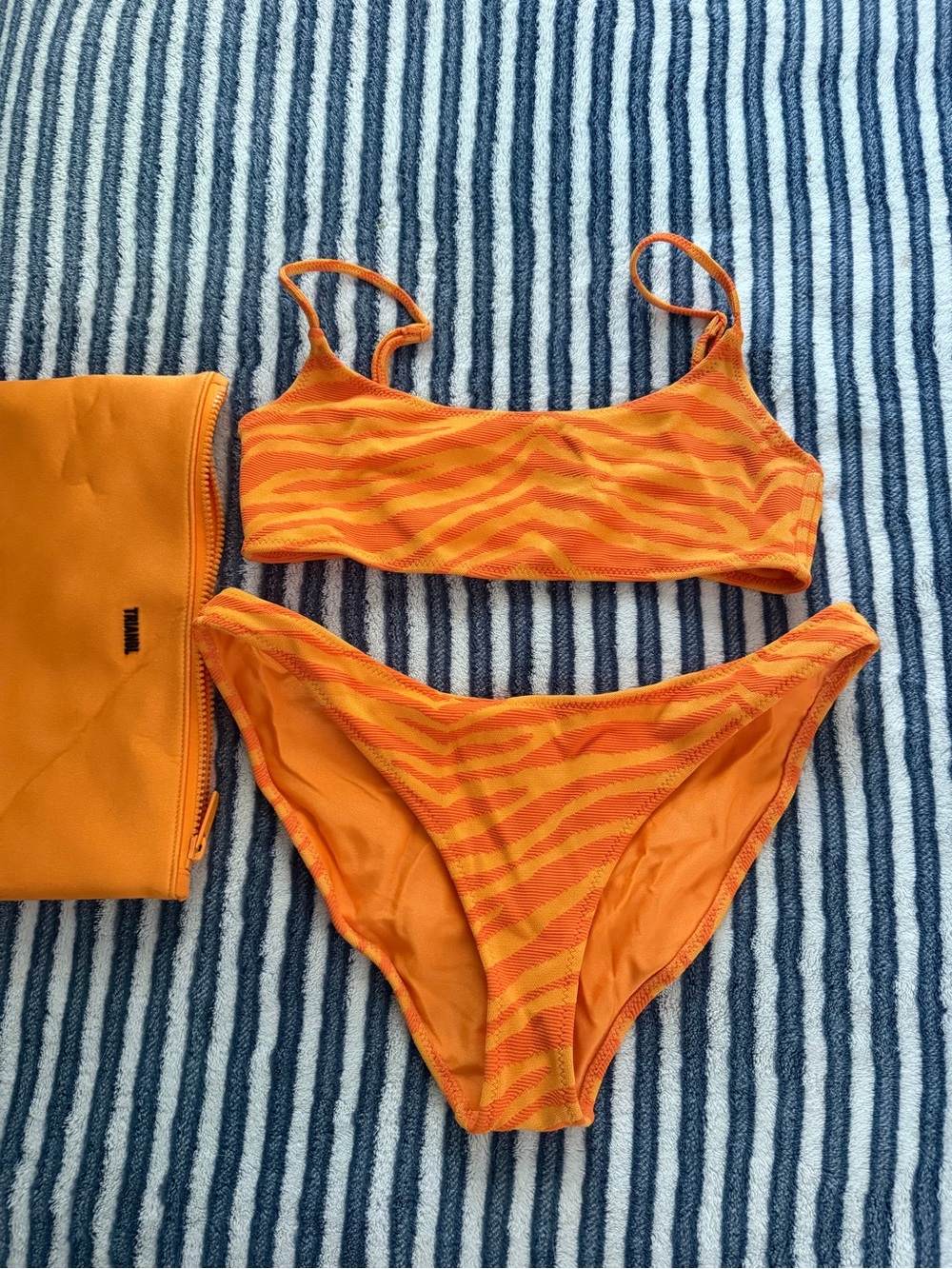 triangl swimwear Orange Zebra Stripe Bikini Set